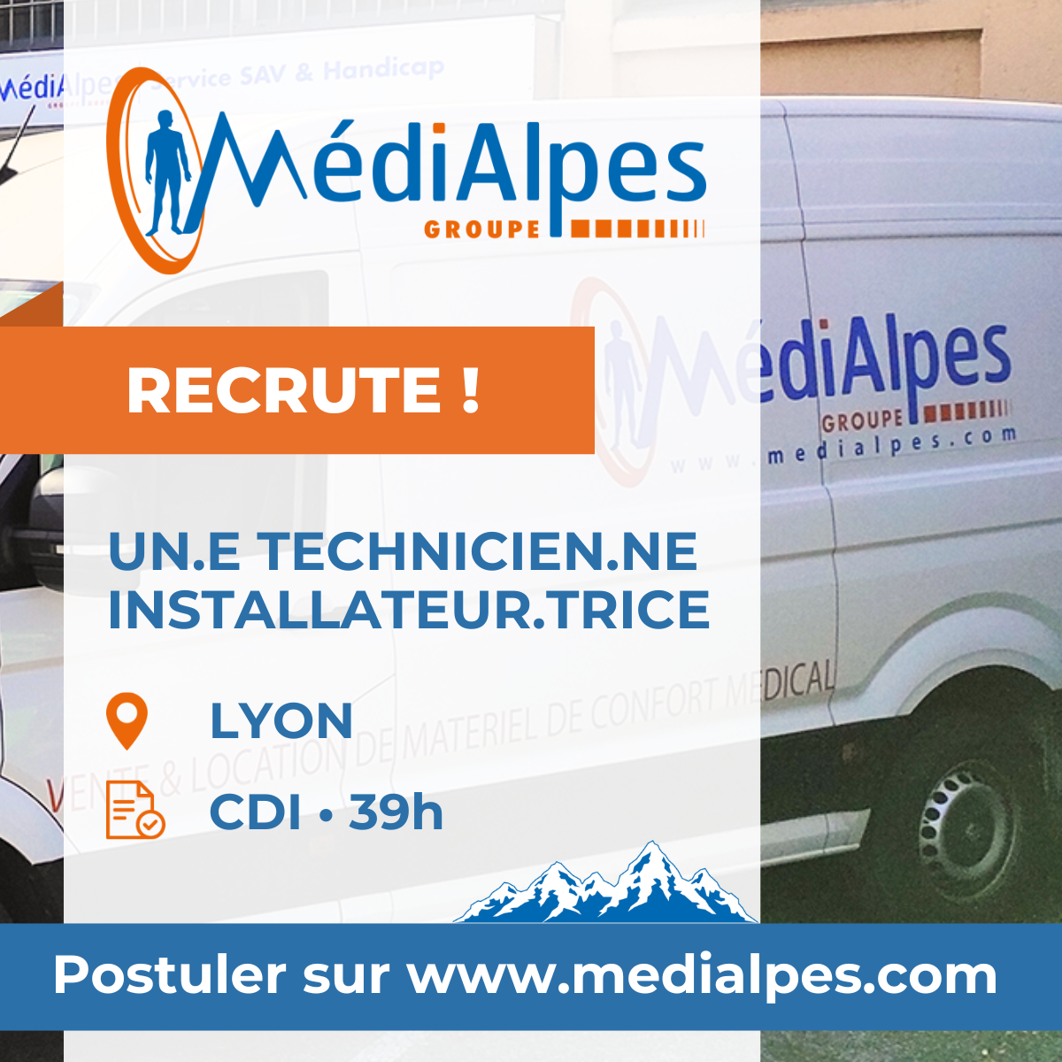 Offre d’emploi : Technicien.ne installateur.rice en Matériel Médical (H/F) – Lyon (69)